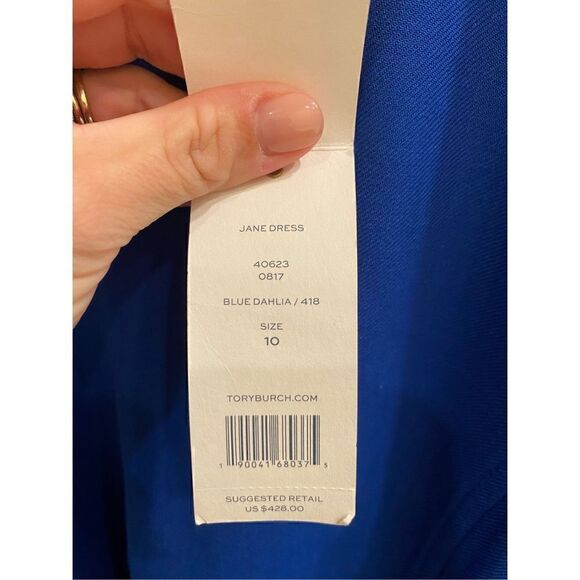 NWT Authentic TORY BURCH Jane Dress in Blue Dahlia Size 10 $428 ~ BRAND NEW - Picture 4 of 7